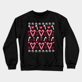 Christmas candies made of paw print black Crewneck Sweatshirt